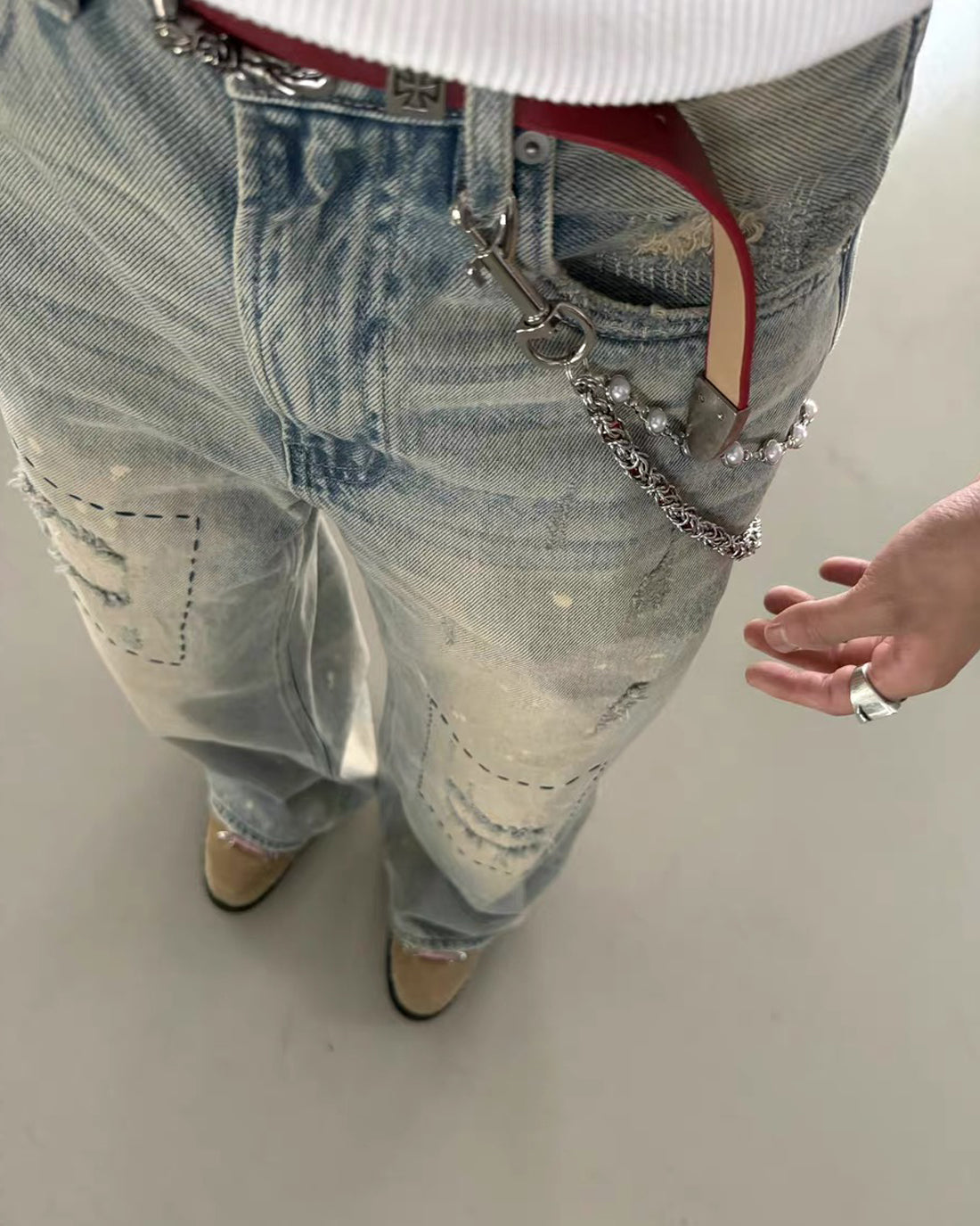 Reworked Patch Denim — Dust Fade