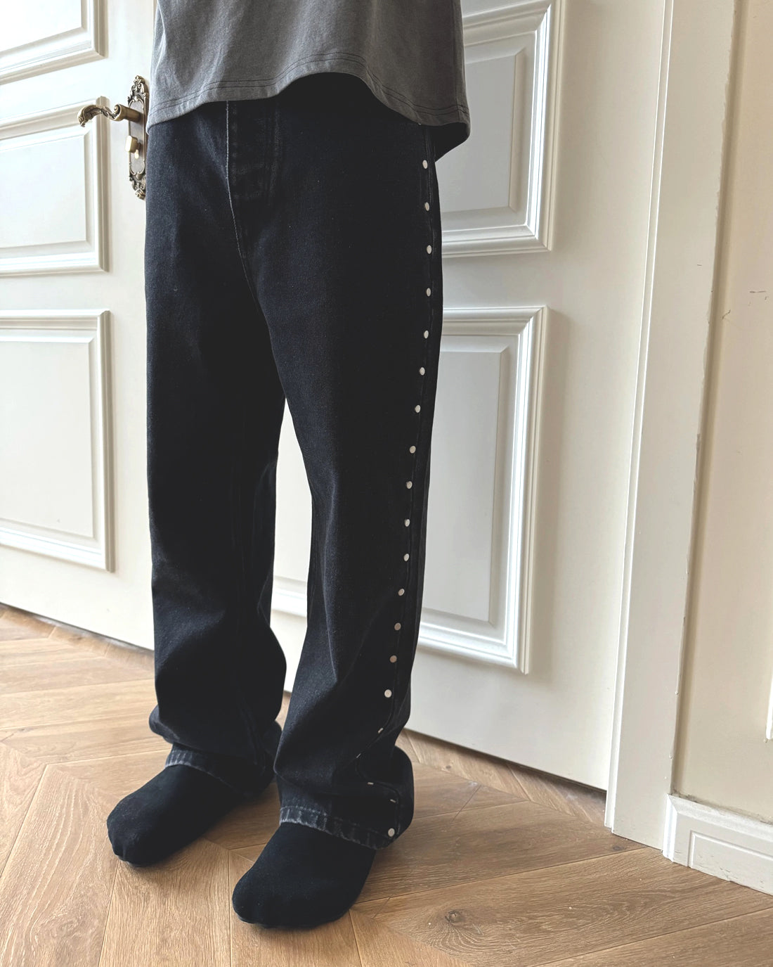 Artisan Studded Denim — Black Washed