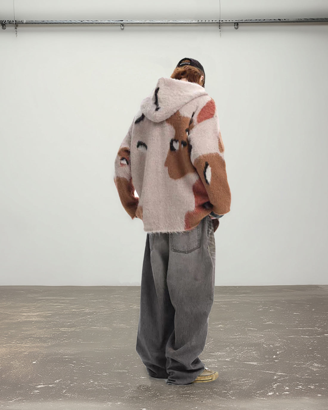 Pale Camo Cropped Hoodie