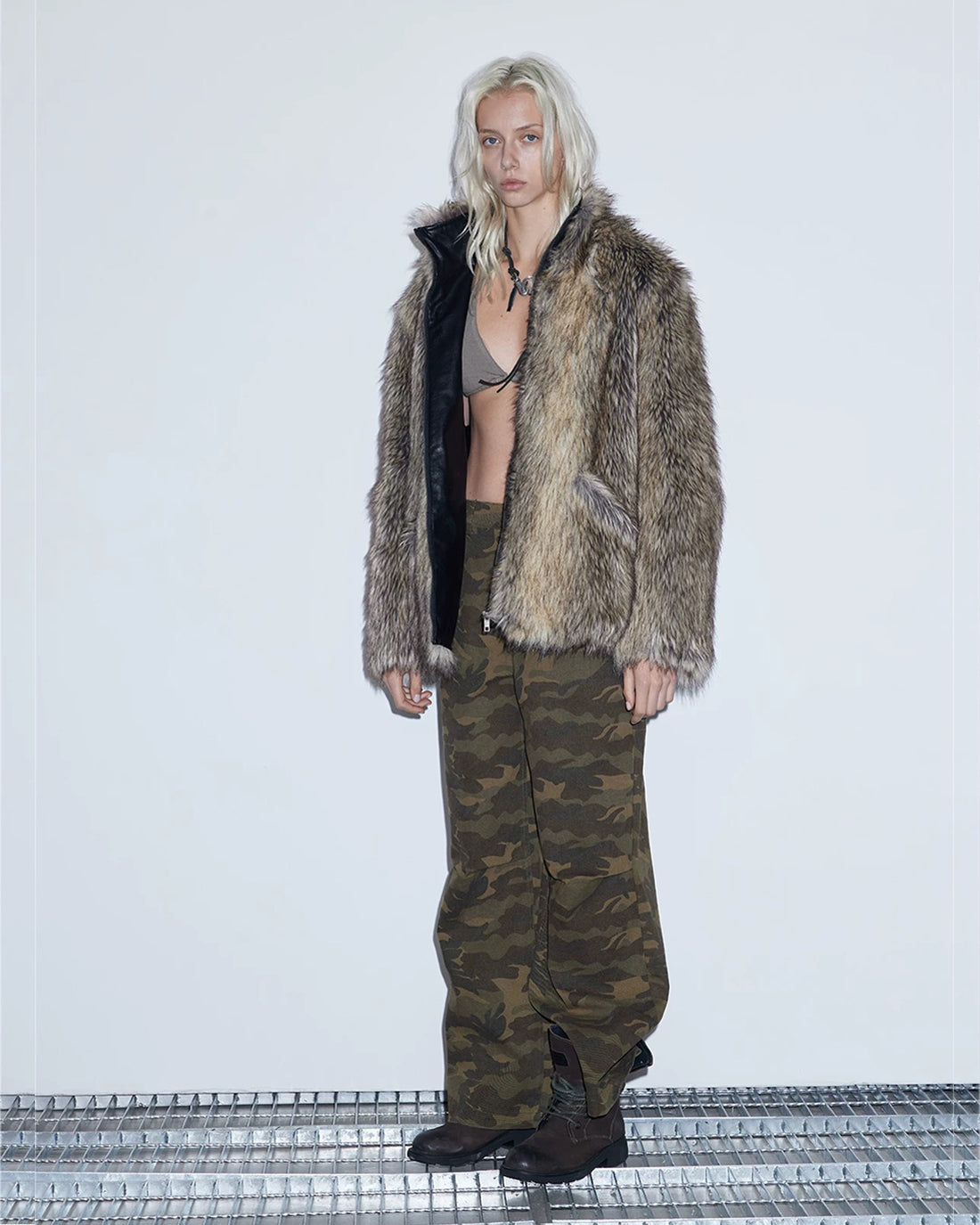 Reversible Vegan-Leather Arctic Coat