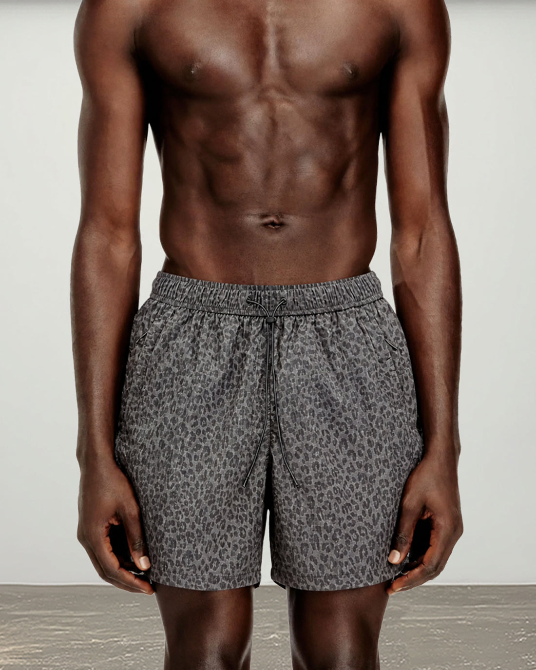 Leopard Swim Shorts — Charcoal – Saint Kane